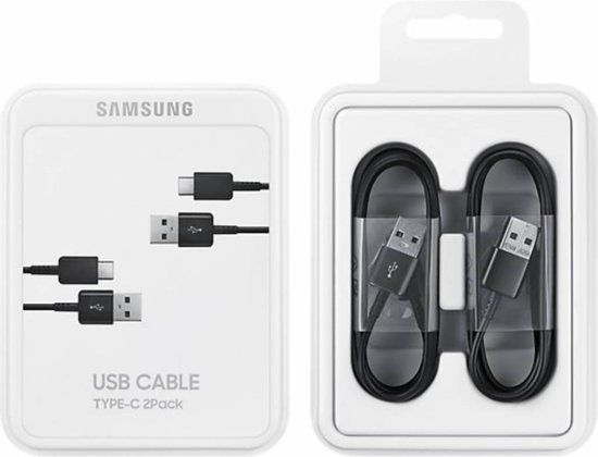 USB 2.0 + USB C kabel - 1,5 m - Zwart - duopack