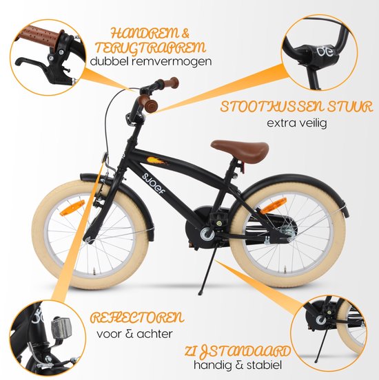 SJOEF Cruise Jongensfiets 20 inch - Mat Zwart van SJOEF — afbeelding 4