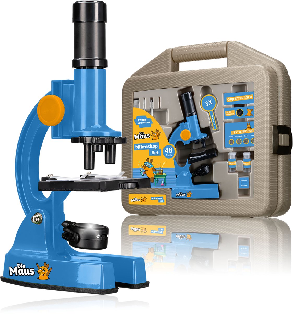 DieMaus - Microscoop Voor Kinderen - 100x tot 1200x Vergroting - Met Koffer