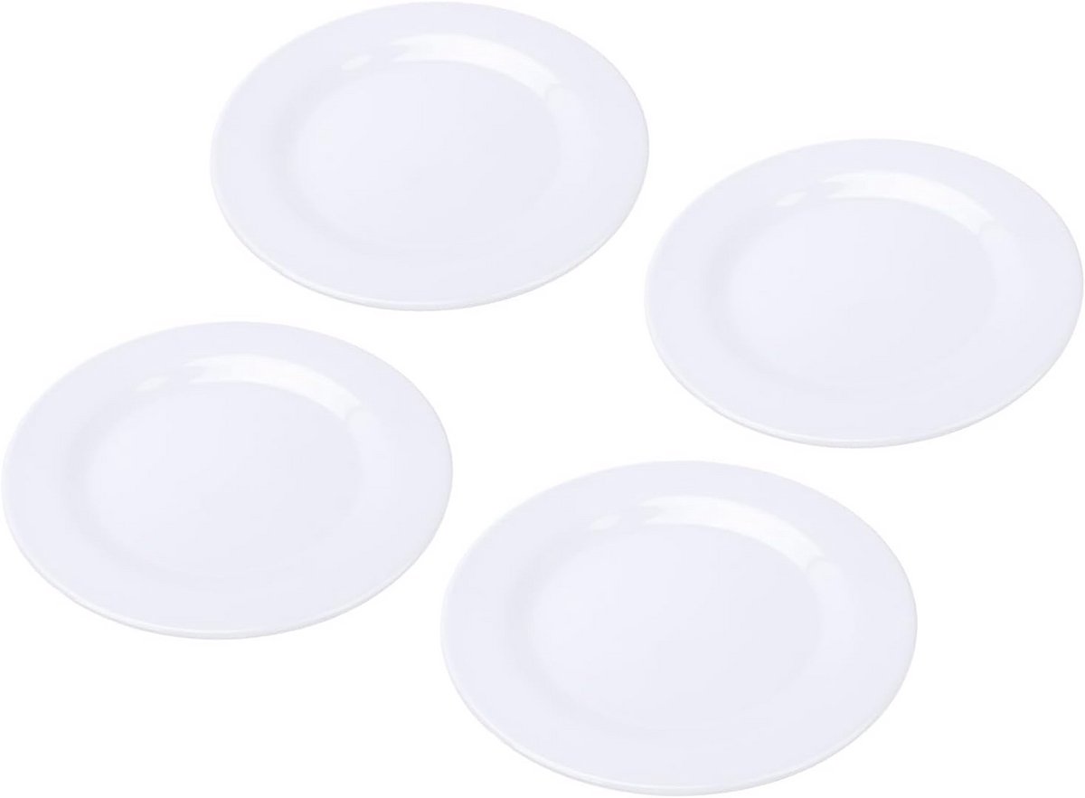 Set van 4 melamine dinerborden - lichtgewicht en stijlvol voor binnen en buiten