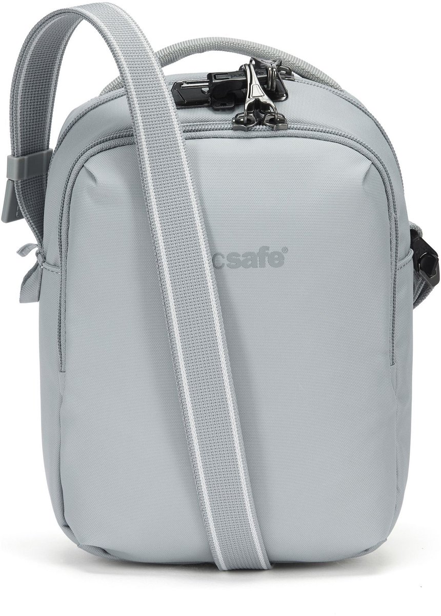 Pacsafe Pacsafe V Mini tas Schoudertas RFID-bescherming 17 cm - Unisex, Dames - digital gray
