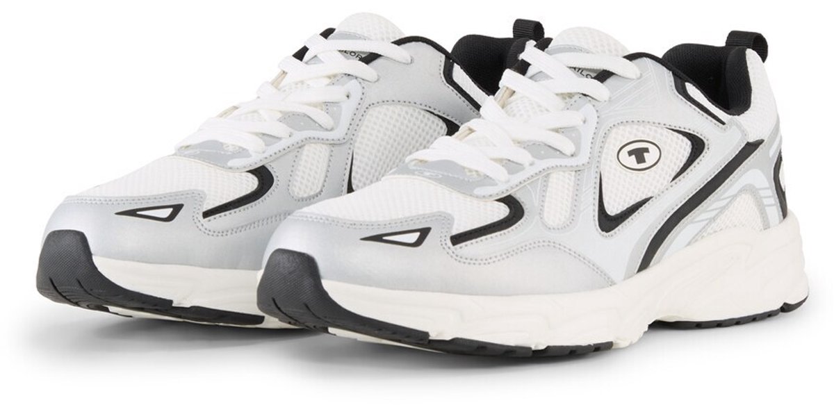 Tom Tailor - Sneakers met colourblocking - Maat 41 - white-silver