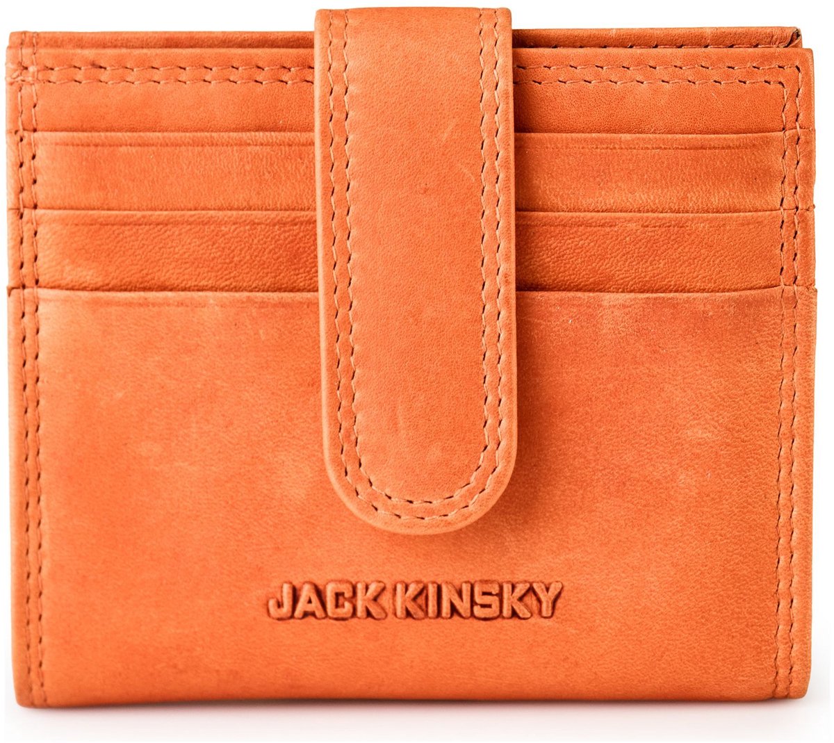 Jack Kinsky Aruba Portemonnee RFID-bescherming Leer 10 cm - Jongens - Horizontaal - orange