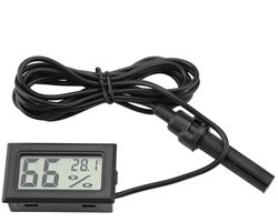 Inbouw LCD Mini Thermometer en Hygrometer met Externe Sensor voor Incubator, Terrarium en Aquarium