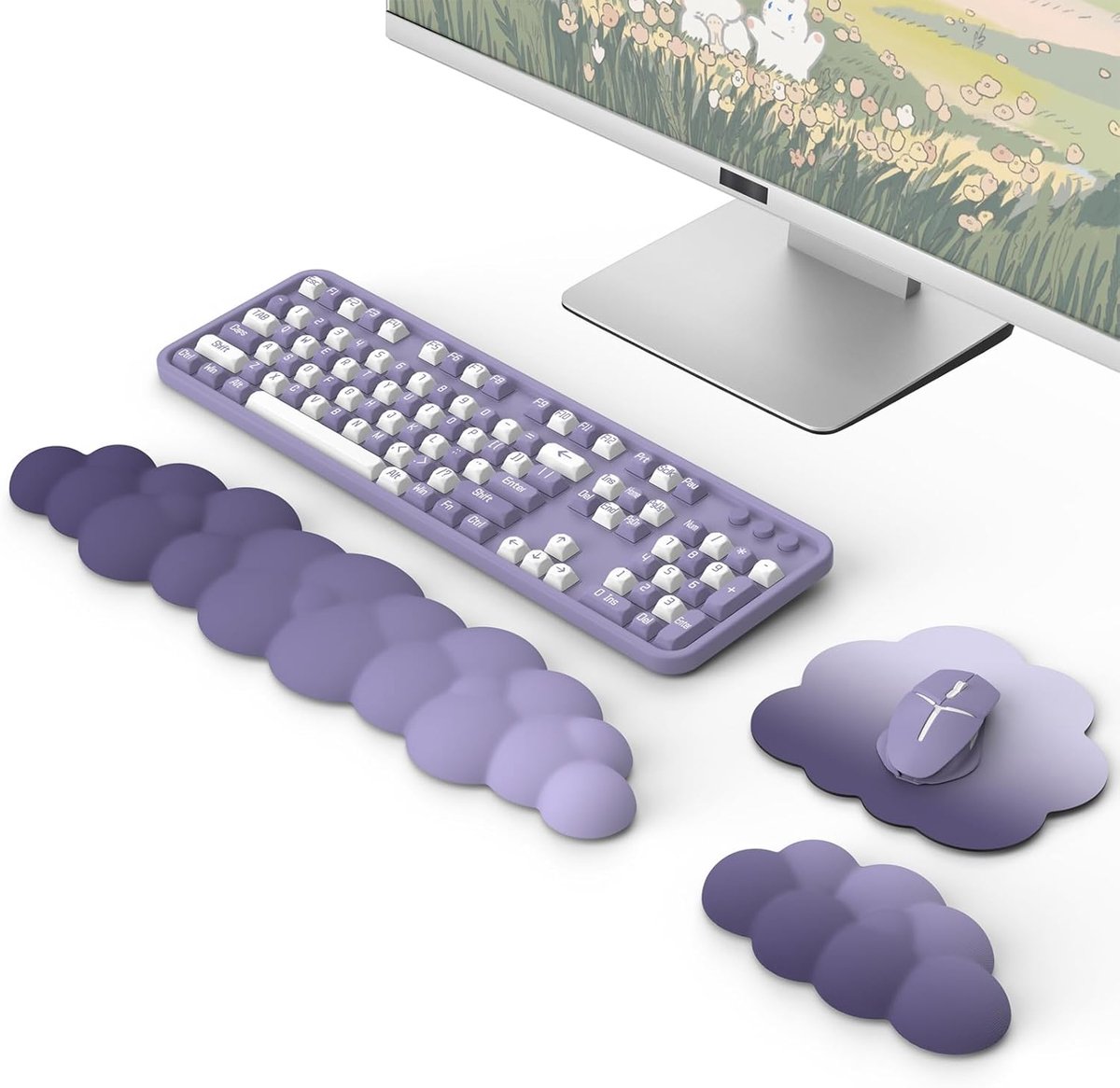 Ergonomische Cloud Polssteun - Zacht Polyester Wrist Pad voor Toetsenbord & Muis