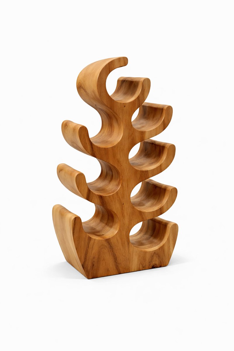 TeakOne - Wijnrek - Teak - Wijnrek 8 Flessen - Decoratief Wijnrek