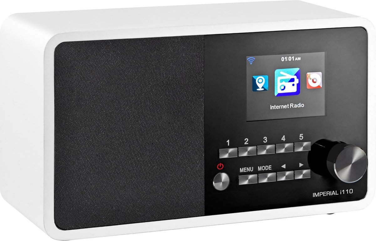 Internetradio met houten behuizing, TFT-kleurendisplay, WLAN en USB