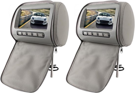 Set van 2 Draagbare Auto Hoofdsteun DVD Spelers 7 Inch HD LCD Touchscreen Entertainment — afbeelding 4