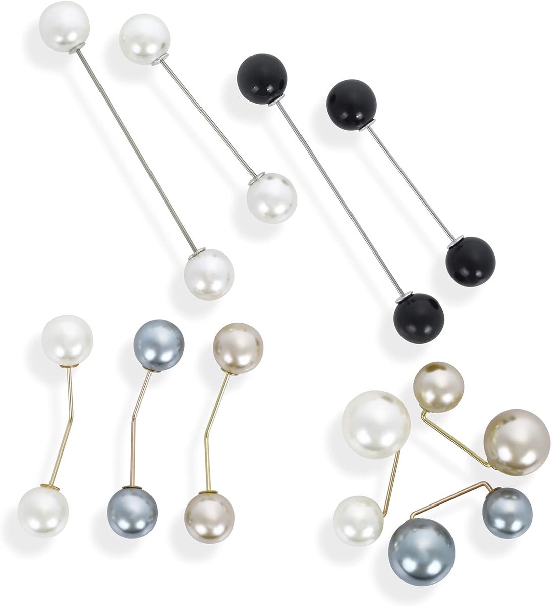 Imitatie parel clips 10 stuks zilver