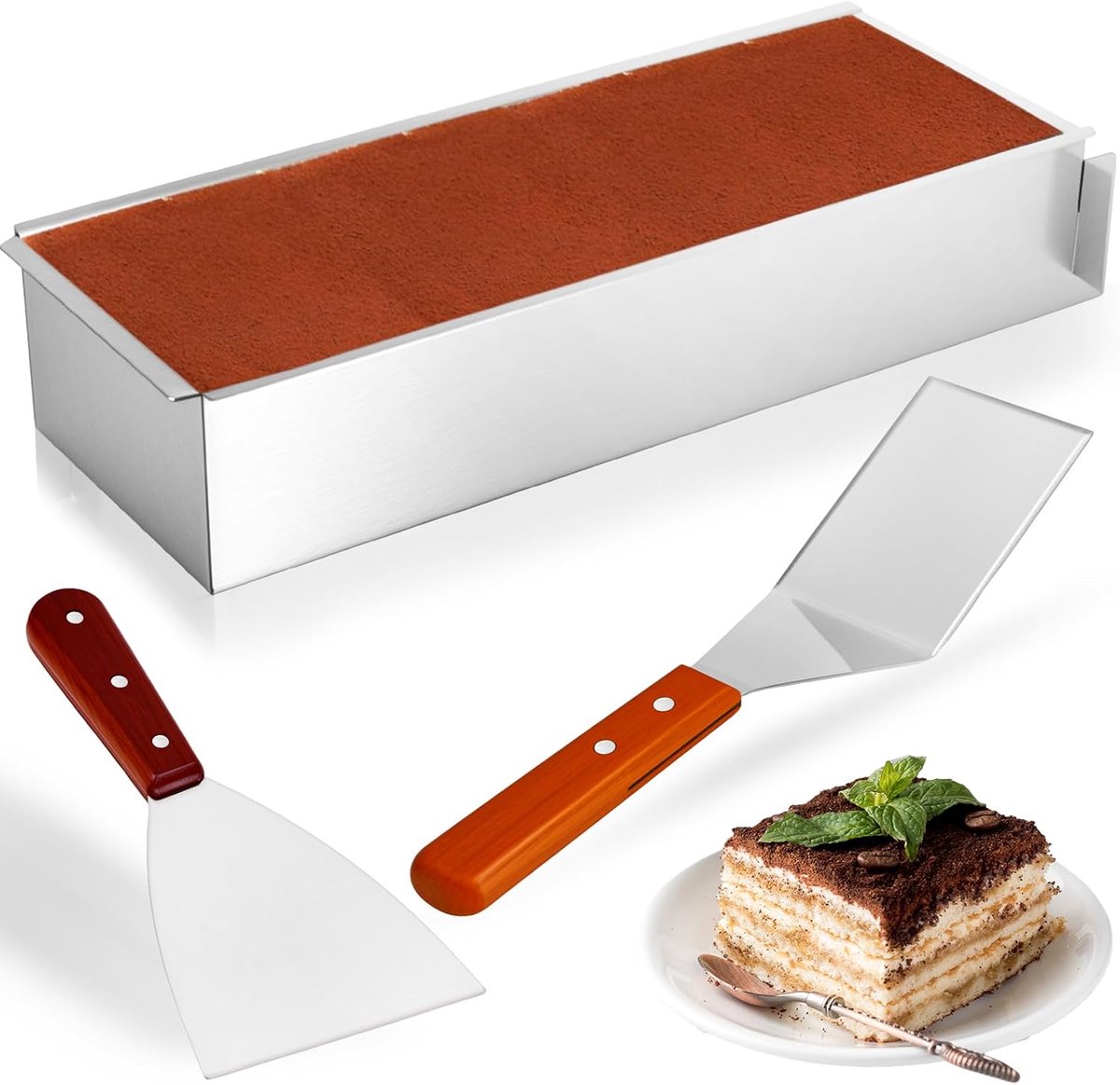 Verstelbare Vierkante Taartvorm voor Mousse-taart, Tiramisu en Crêpe-taart