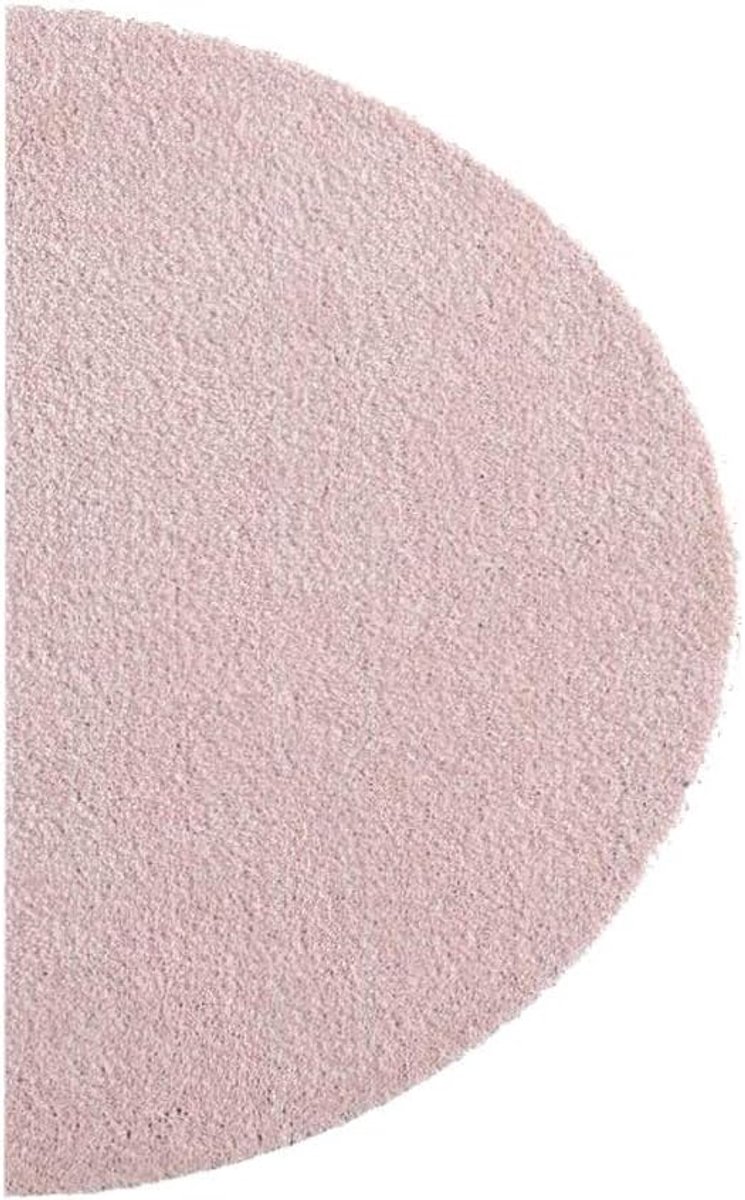 Halfronde wasbare vuilvangmat roze 75x50 cm
