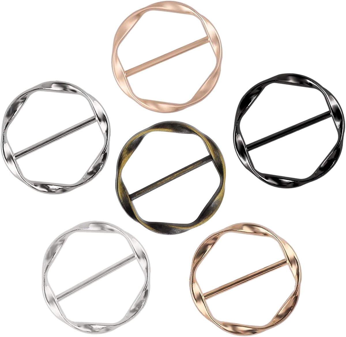 Verstelbare Sjaalclip Set voor Dames - Stijlvolle Kledingaccessoire in Goud en Zilver