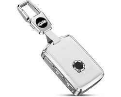 Leer sleutelhanger met aluminium hoes - bescherming voor Volvo XC90, XC60, XC40, S60, S90, V60, V90 en Polestar-modellen