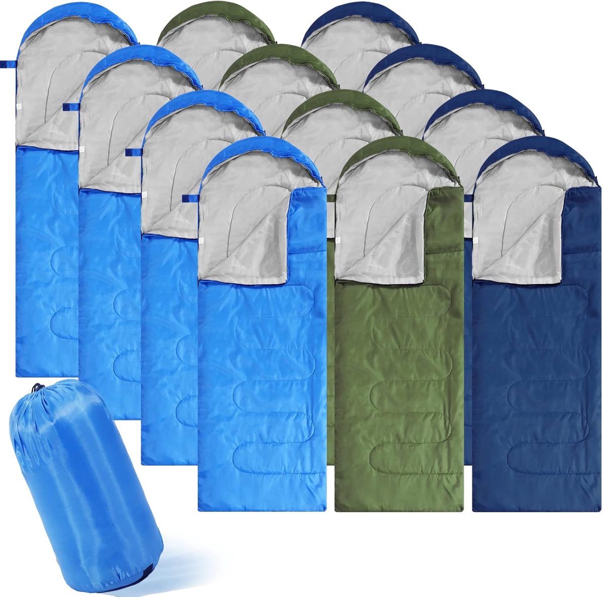 12 stuks 4-seizoenen lichtgewicht waterdichte slaapzakken voor kamperen en backpacken