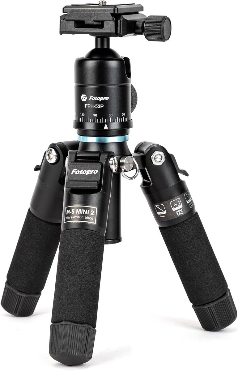 Mini Statief met 360° Balhoofd en Draagtas voor Camera's en Smartphones