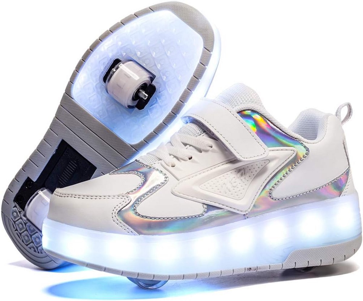 LED Rolerschoenen voor Kinderen - Oplaadbaar met Dubbele Wielen
