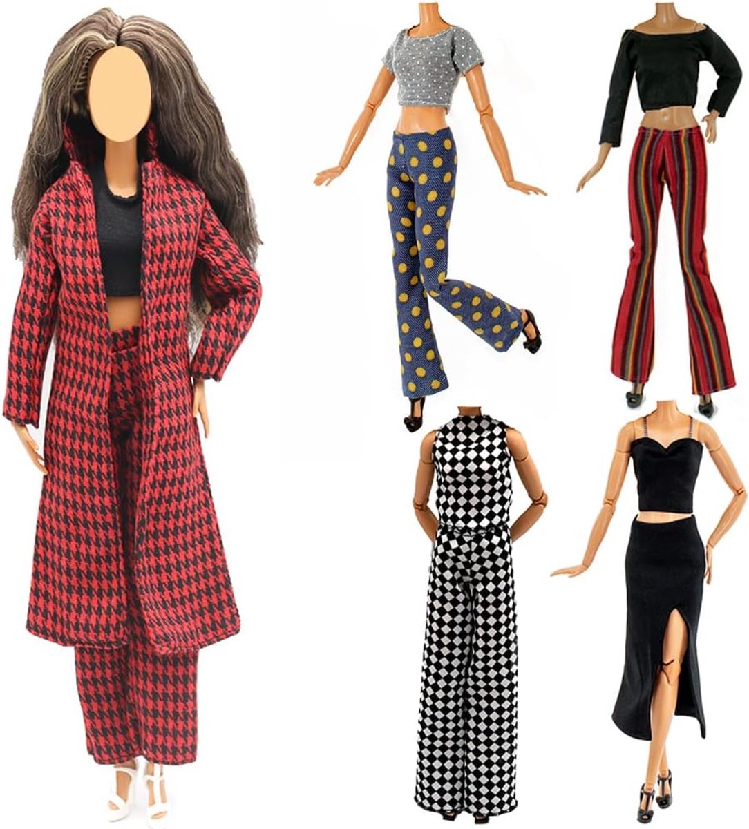 Poppenkleding voor 29 cm 11,5 inch – 5 Seizoenssets met Jurken Trui Broek Schoenen Sjaals en Tassen voor Lente en Herfst – Compleet Accessoirespakket voor Jongens en Meisjes 3+