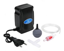 Zuurstofpomp - Stille zuurstofpomp - 3W Energiebesparende Beluchter - uitstroomsteen en terugslagklep - Draagbare Zuurstofpomp Set - met USB Oplading - Aquarium luchtpomp - Luchtpompset