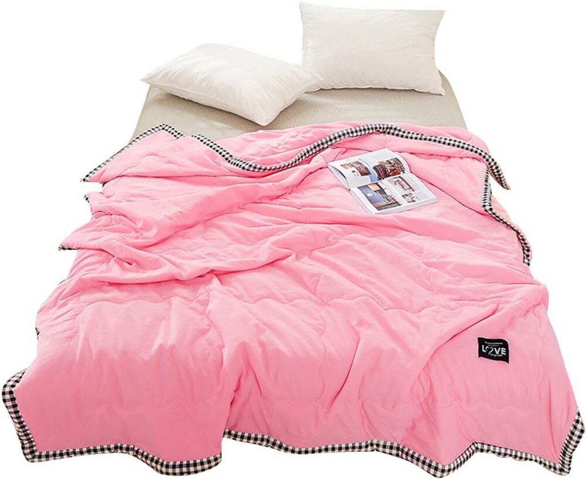 Zomer Duvet Airconditioner Geborstelde Katoen Quilt Lichtgewicht Ademend Zomer Koel Duvet 