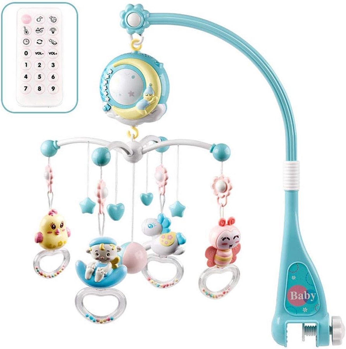Baby Mobiel met Muziekprojector, Sterrenprojectie en Afstandsbediening - Blauw