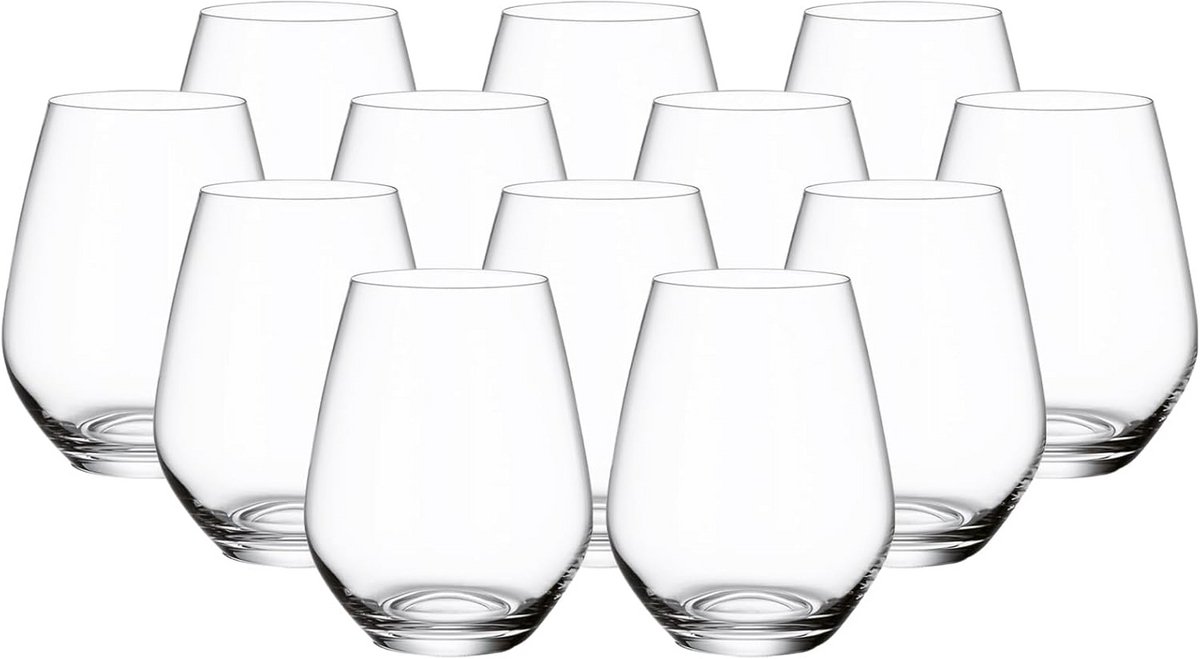 Set van 12 Kristallen Waterglazen 420 ml - Vaatwasmachinebestendig