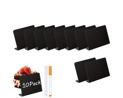10 stuks - krijtborden - krijtborden klein - 10 x 7.5 cm mini-krijtbord borden - krijtbord voedsellabels - krijtlabels voor tafelstandaard - voor tuintafels voor eten, buffet, feest, bruiloft, kantoor