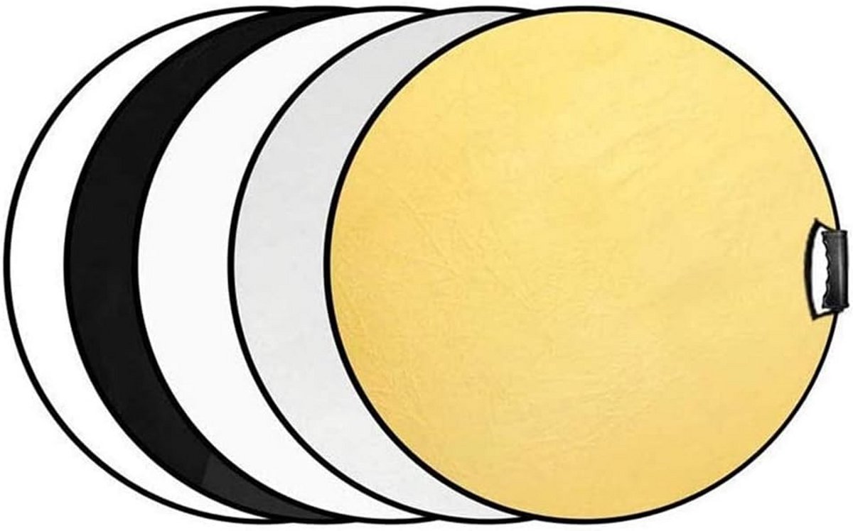 5-in-1 Ronde Reflector 60 cm voor Fotografie, Draagbaar en Opvouwbaar