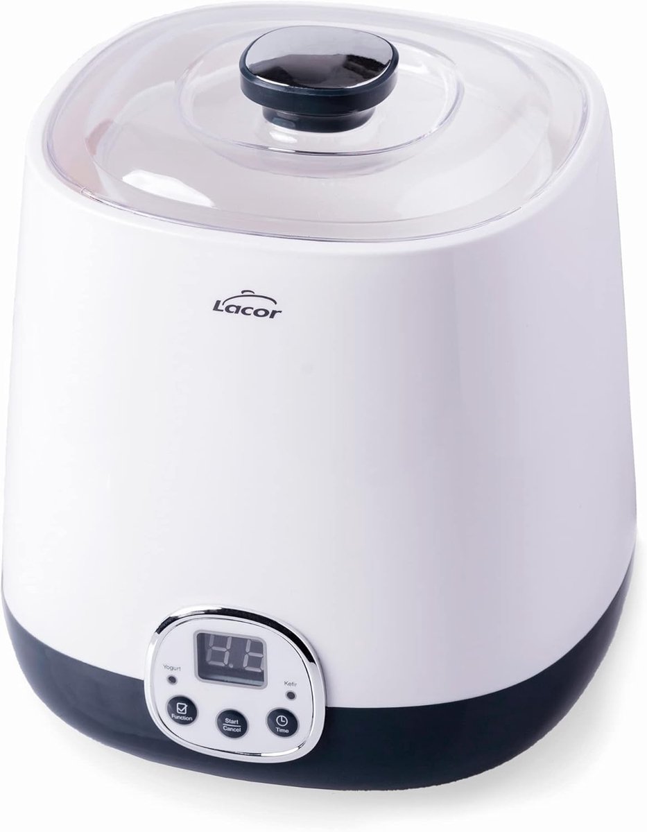 Yoghurtmaker - Kefir maker - Zelf Gemaakte Yoghurt - Programmeertimer 48 uur - 1 liter capaciteit - Wit
