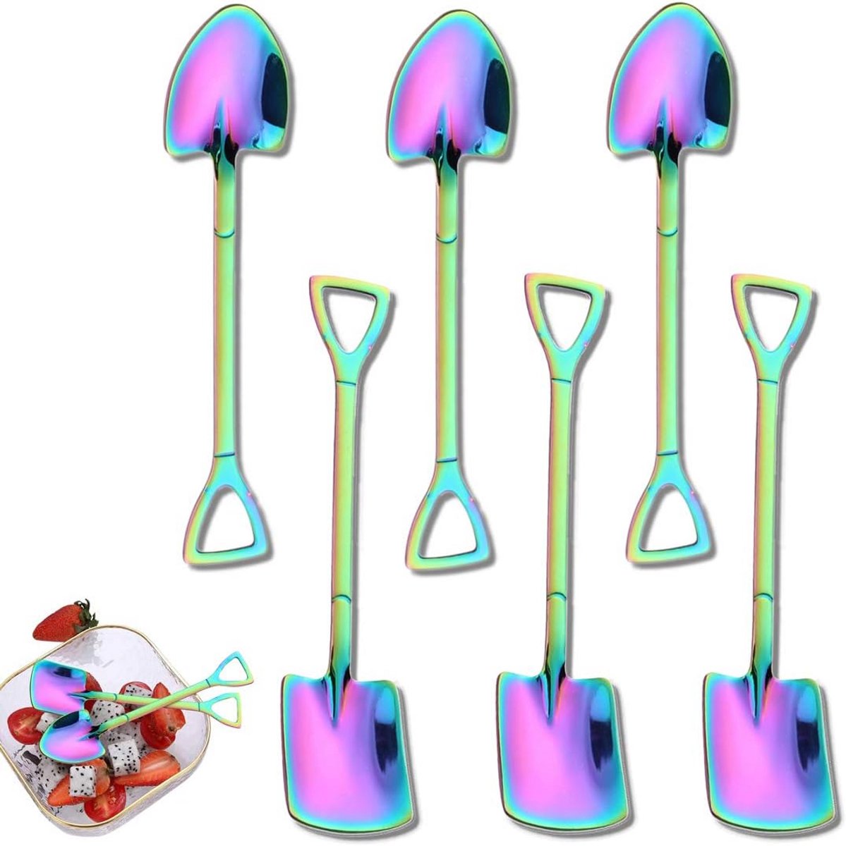 Creatieve roestvrijstalen scheplepels voor desserts en dranken