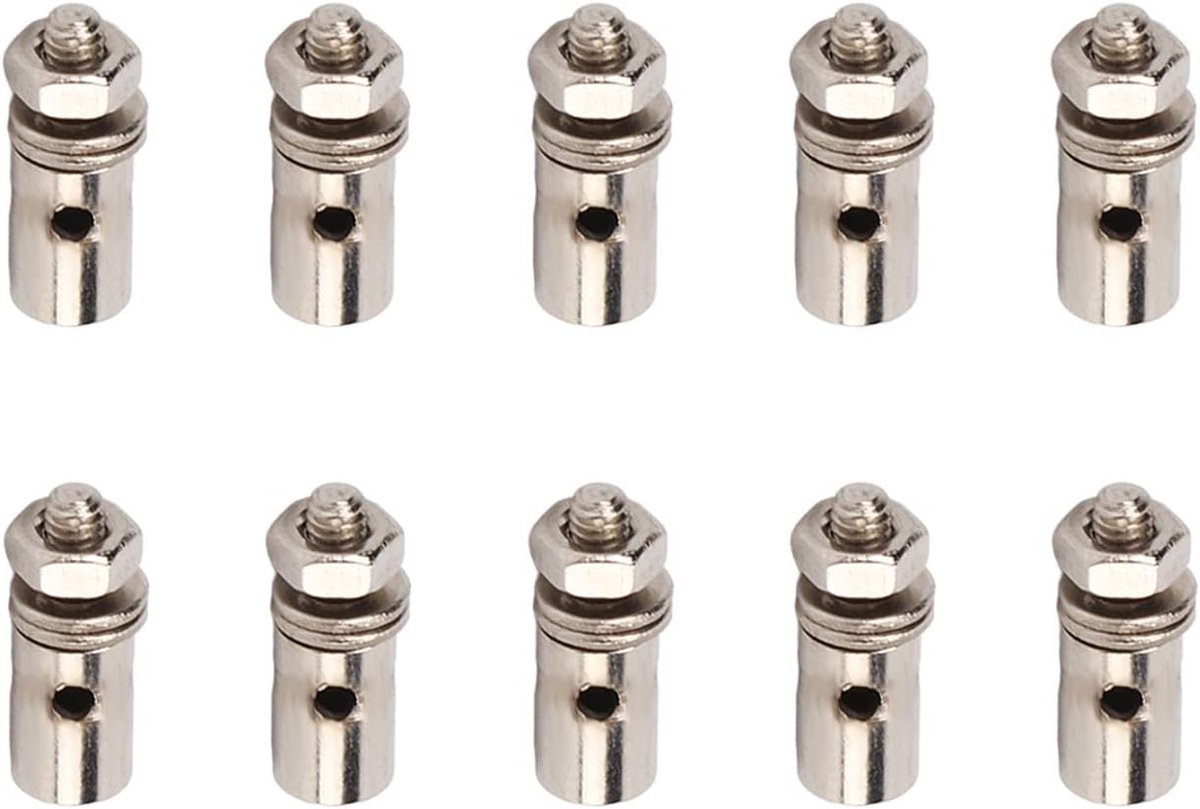 10 Stuks 1.3mm Duwstang Connectors voor Servo's - Verstelbare RVS Duwstang Arm