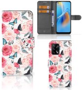 Etui pour Smartphone OPPO A74 4G Etui à OPPO Cadeaux Fête des Mères Butterfly Roses