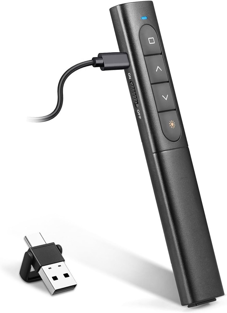 Draadloze Presenter USB/Type-C met Hyperlink en Volumeregeling voor Presentaties