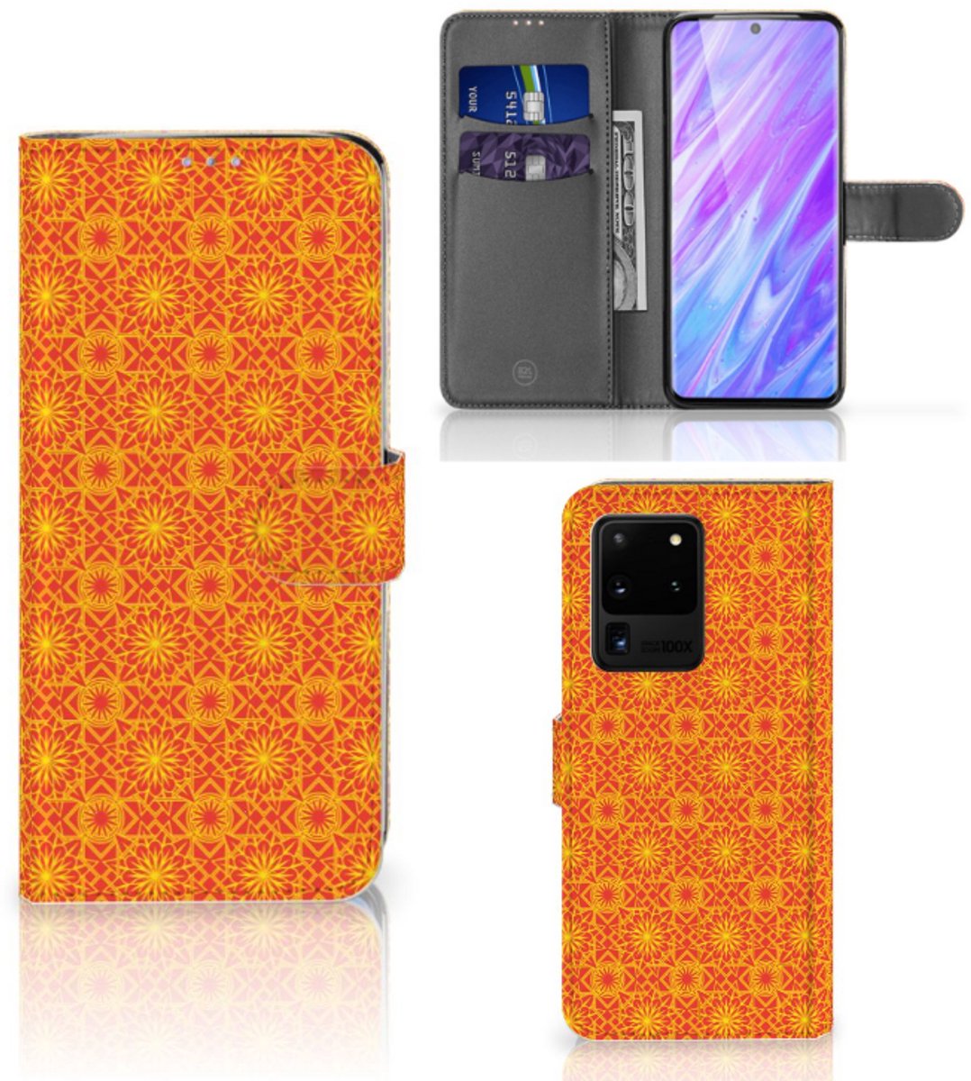 Samsung Galaxy S20 Ultra Telefoon Hoesje Batik Oranje