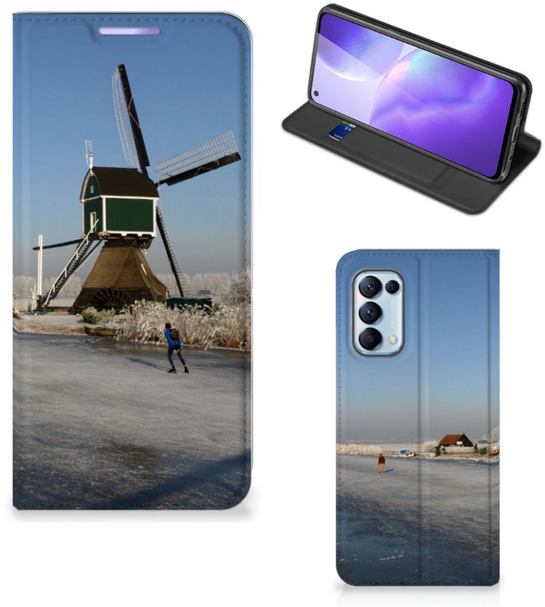 OPPO Find X3 Lite Book Cover Schaatsers