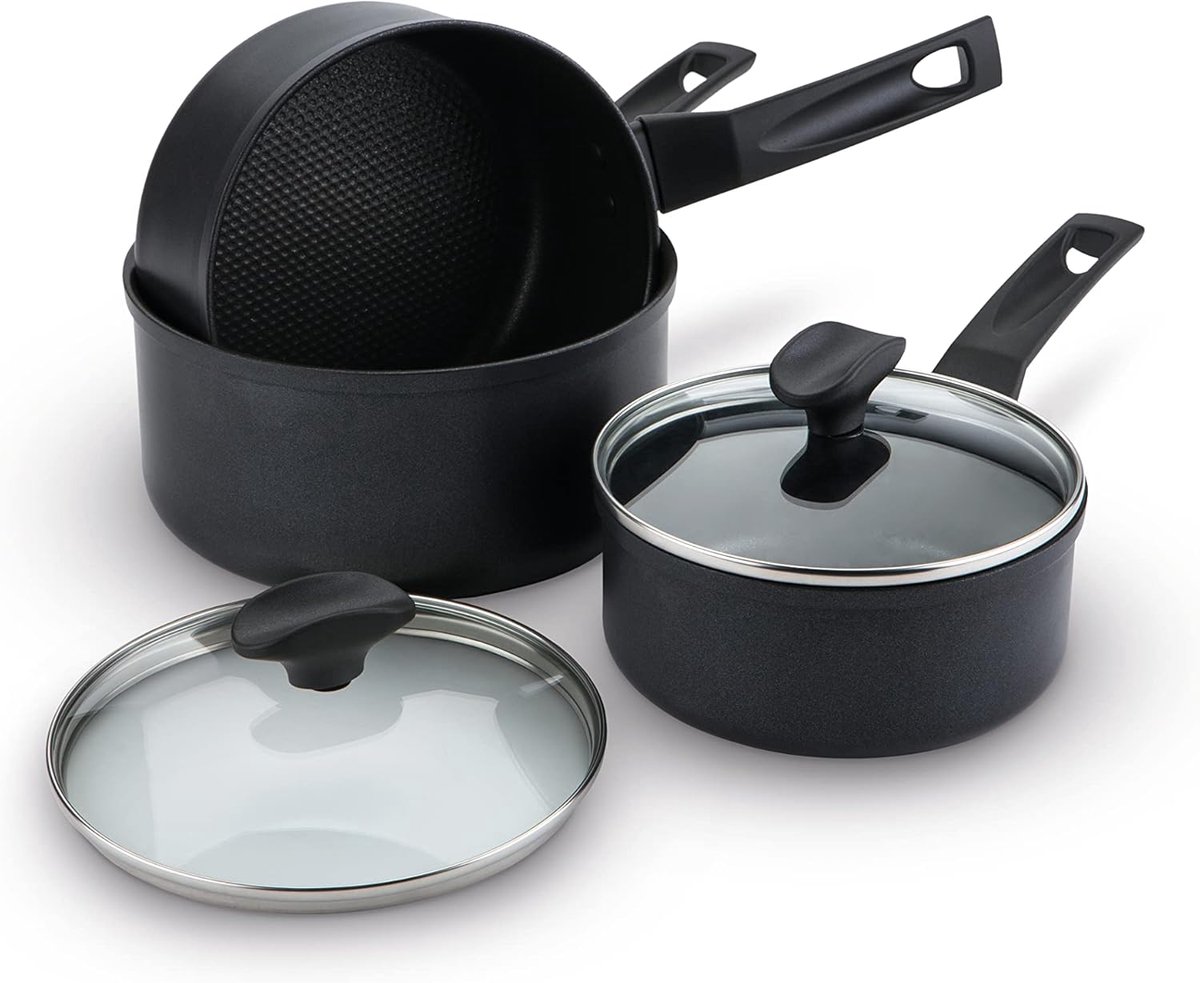 Steelpan Set met Dimpled Non-Stick oppervlak en Easy Grip Handgrepen