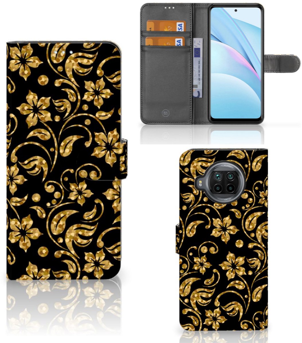 Xiaomi Mi 10T Lite Hoesje Gouden Bloemen