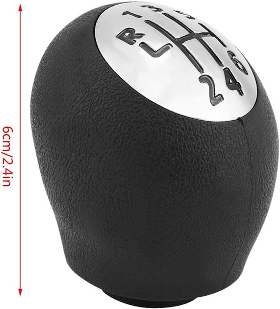 Versnellingspookknop voor Auto met 6 Versnellingen - PVC Zwart/Zilver — afbeelding 4