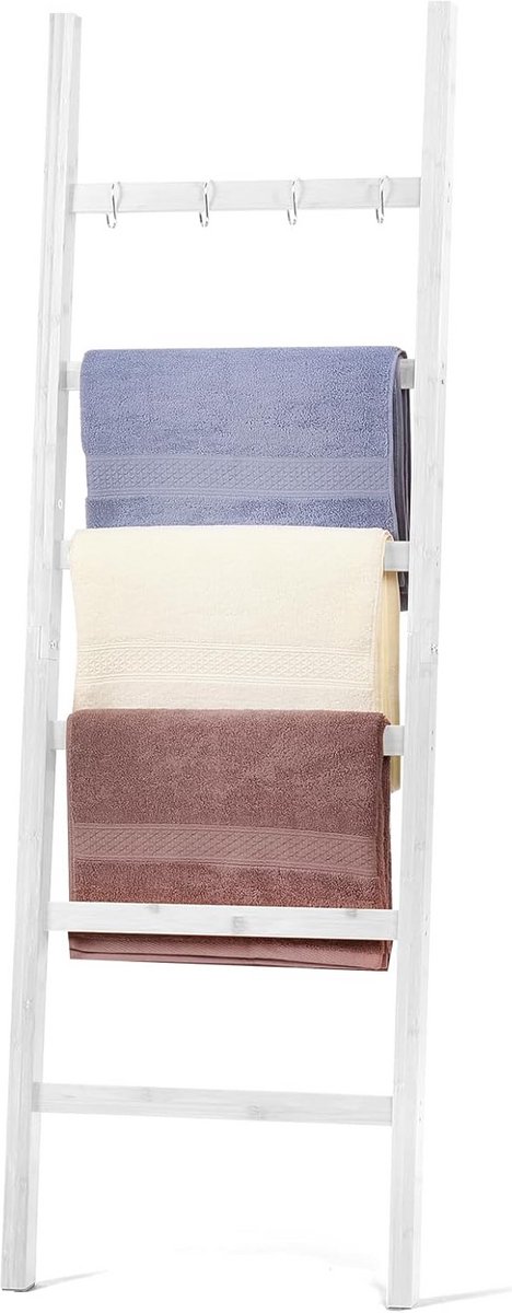 Decoratieve Handdoekladder - Handdoekrek - Handdoeken Ladder Rek - Badkamermeubel