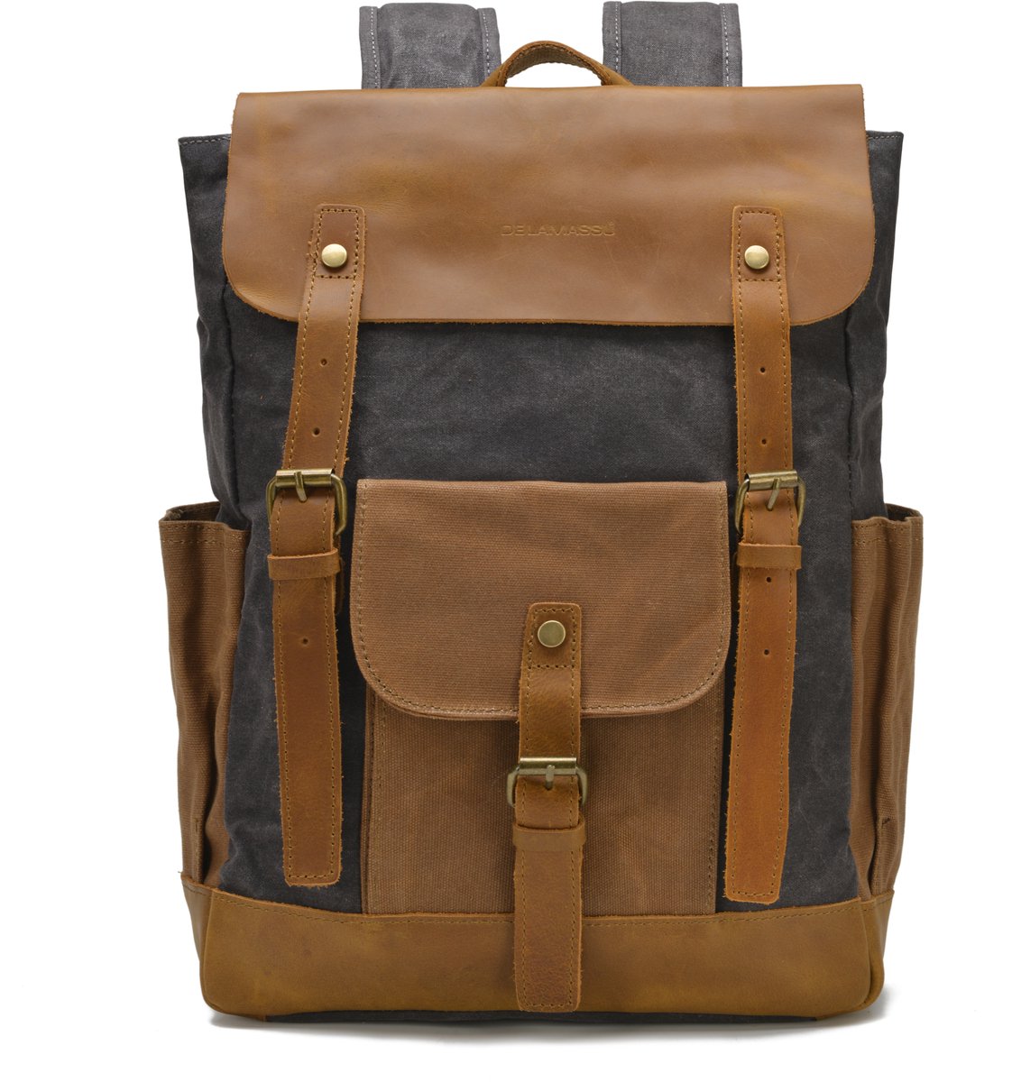 DE LAMASSU® Laptop Rugzak 15,6 Inch – Canvas Rugtas met Laptopvak – Waterafstotende Backpack – Rugzak voor Werk, School en Reizen – Unisex