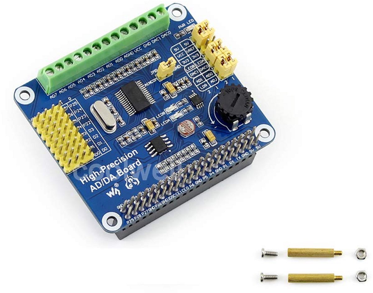 AD/DA Extension Shield Board voor Raspberry Pi - Voeg Hoge Precisie Functies Toe