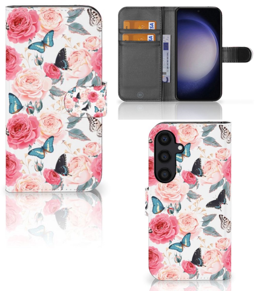 Samsung Galaxy S24 Hoesje Butterfly Roses