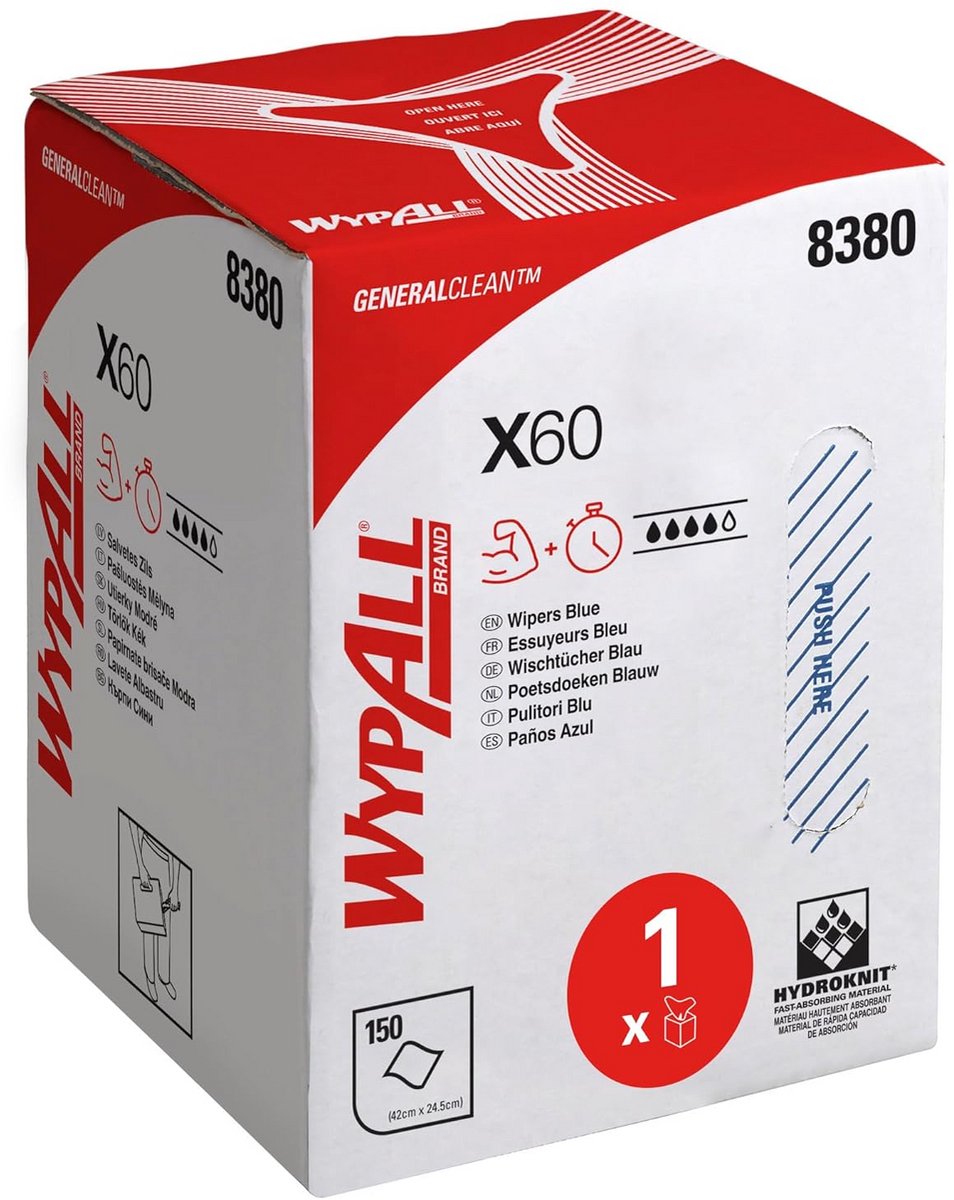 Centrefeed Roll Reinigingsdoeken - 1 Roll x 150 Blauwe Industriële Doeken