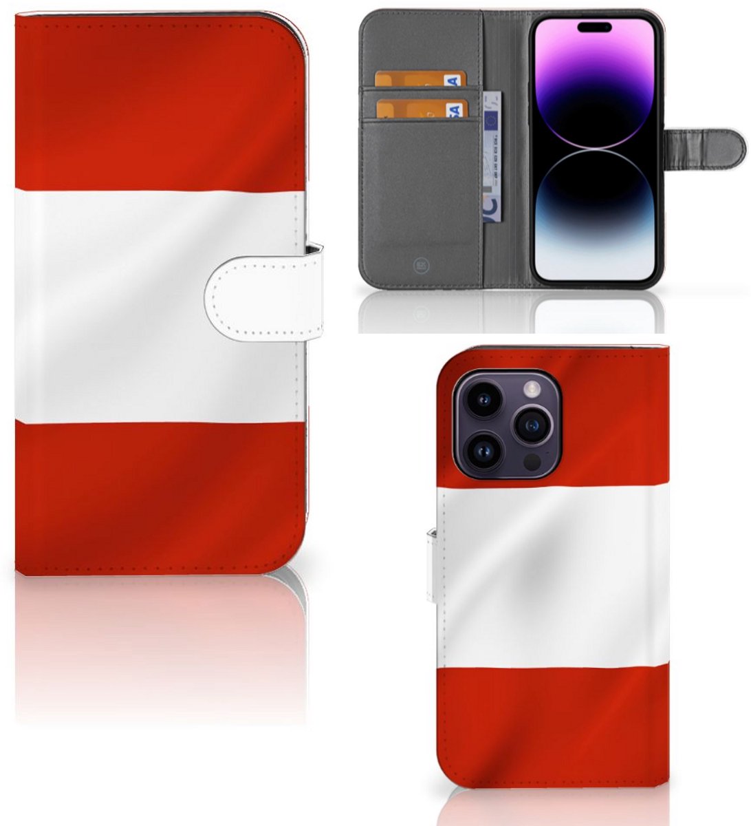 Book Case voor iPhone 15 Pro Max Bookstyle Case Oostenrijk