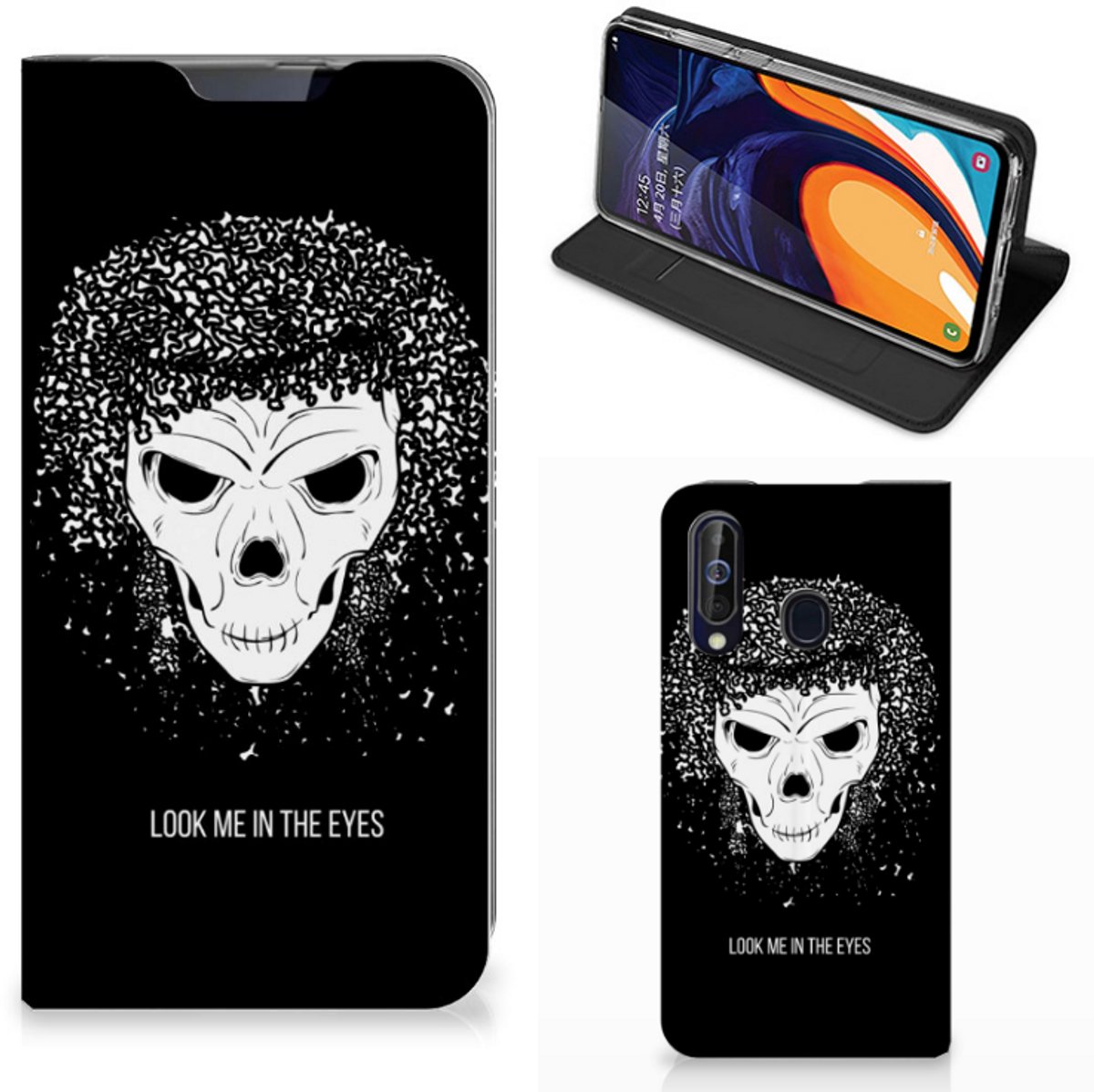 Mobiel BookCase Samsung Galaxy A60 Skull Hair