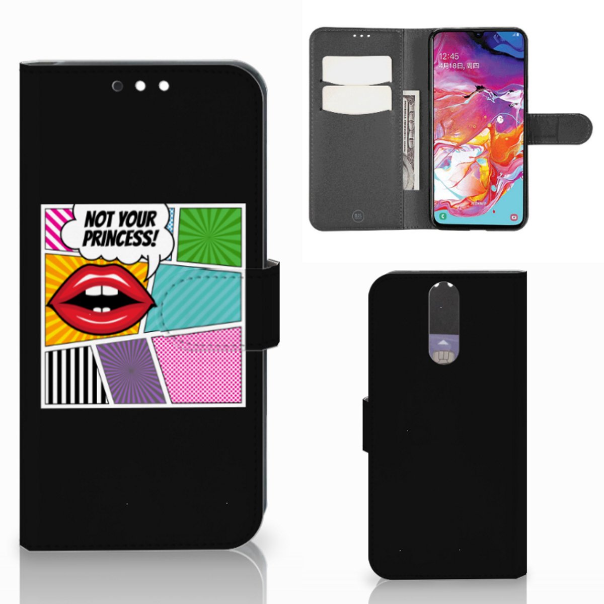 Samsung Galaxy A70 Wallet Case met Pasjes Popart Princess