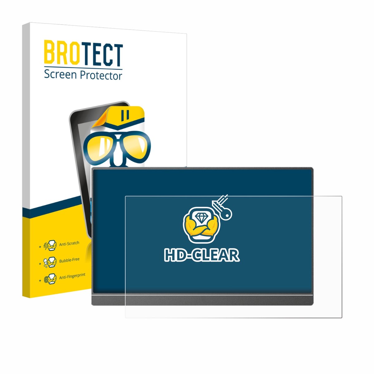 BROTECT - Screenprotector voor Arzopa Z1C 16.1" - Folie Beschermfolie transparant