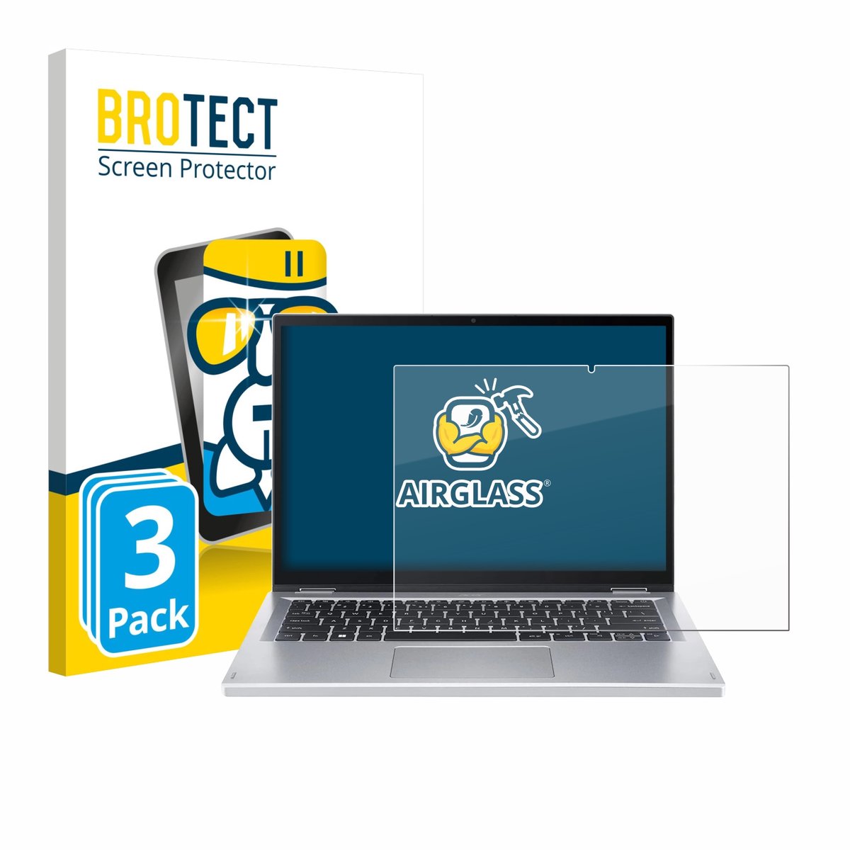 Screenprotector 3 Stuks voor Acer Aspire Go Spin 14 Beschermglas transparant