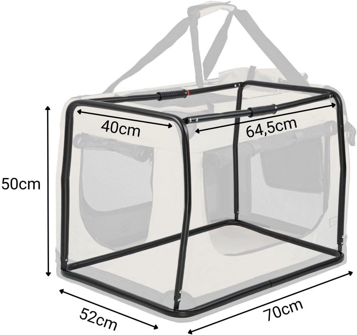lionto Opvouwbare Hondentransportbox voor Reizen & Auto, 70x52x50 cm, Stevige Draagbox met Handvaten & Deken, tot 15 kg, Duurzame Stoffen Hondenbox, Klein & Groot, Beige thumbnail 7