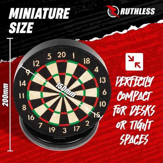 Mini dartbordset voor thuis en op kantoor - Inclusief mini-dartpijlen met stalen punt van mini — afbeelding 2