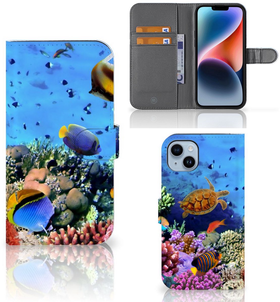 iPhone 15 Plus Telefoonhoesje met Pasjes Vissen